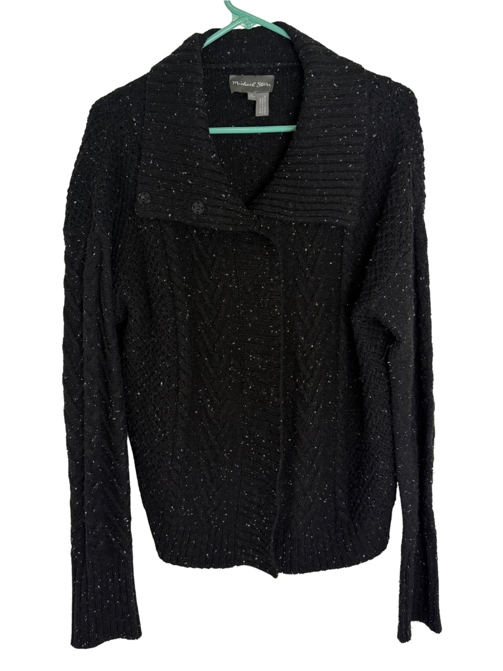 Michael Stars Black Flecked Shawl Collar Cardigan Sweater - Picture 1 of 8